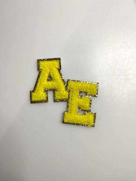 YELLOW Chenille Letter Patches - RTS
