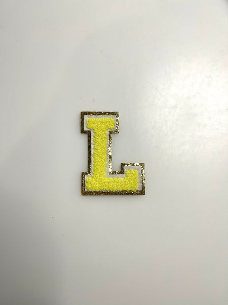 YELLOW Chenille Letter Patches - RTS