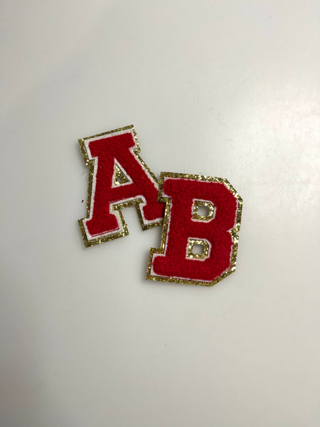 RED Chenille Letter Patches - RTS