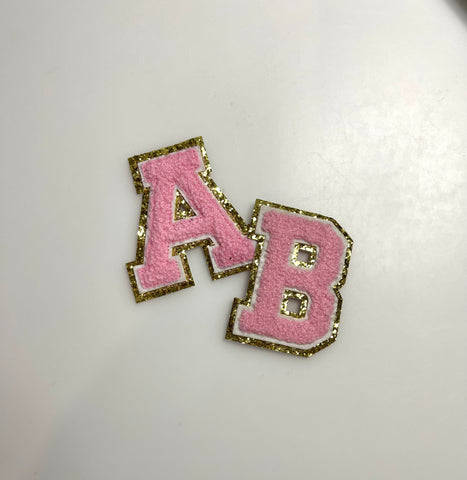 LIGHT PINK Chenille Letter Patches - RTS