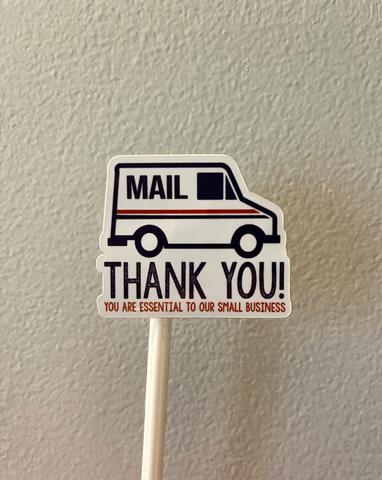 Thank You Postal Worker Stickers - 50 Pack Die/Contour Cut Stickers