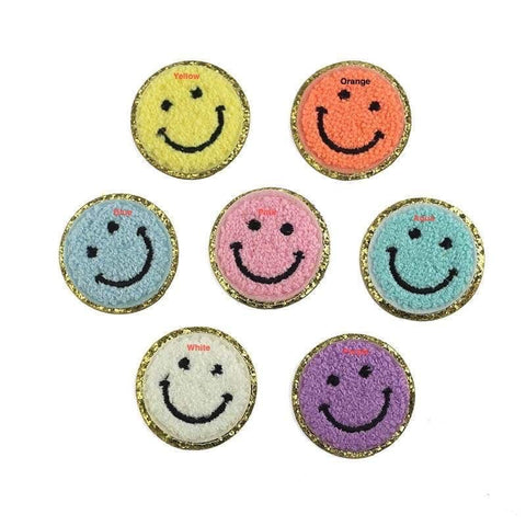 Chenille Happy Face Patch - RTS