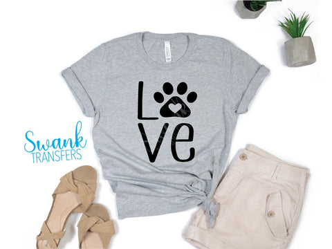 Paw Print LOVE (In Memory of our Sadie) Screen Print Transfer RTS - Tuesday, August 17th