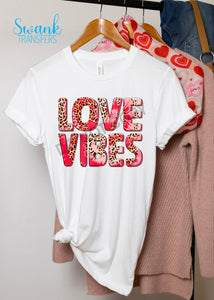 Love Vibes Tye Dye Full Color DTF (Direct To Film) Transfer RTS