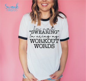 Workout Words Screen Print Transfer RTS